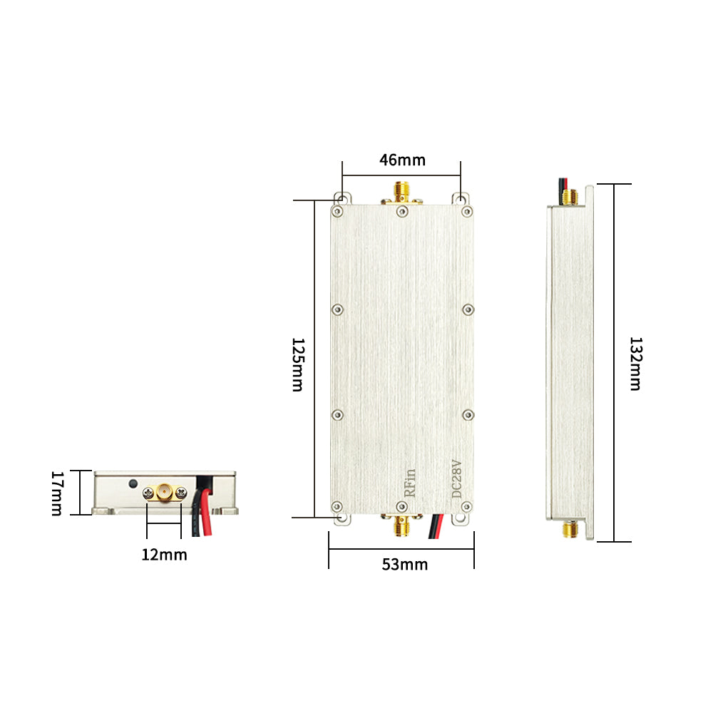 Latest 6-7GHz high power RF unidirectional amplifier 6000MHz-7000MHz Only transmission gain 47dBm
