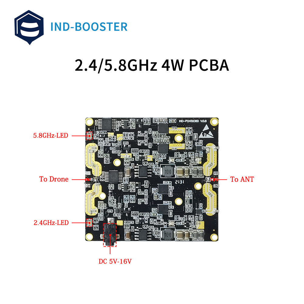 2.4GHz 5.8GHz dual band 4w bidirectional amplifier PCBA board drone signal booster part 36dBm